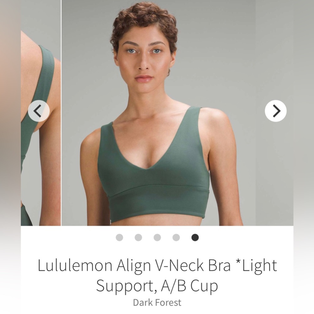 Lululemon Align V-Neck Bra *Light Support,‎ A/B Cup
Dark Forest size 4